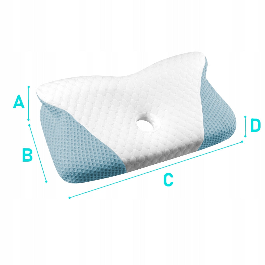 Didelė profiliuota ortopedinė pagalvė miegojimui ant šono, memory