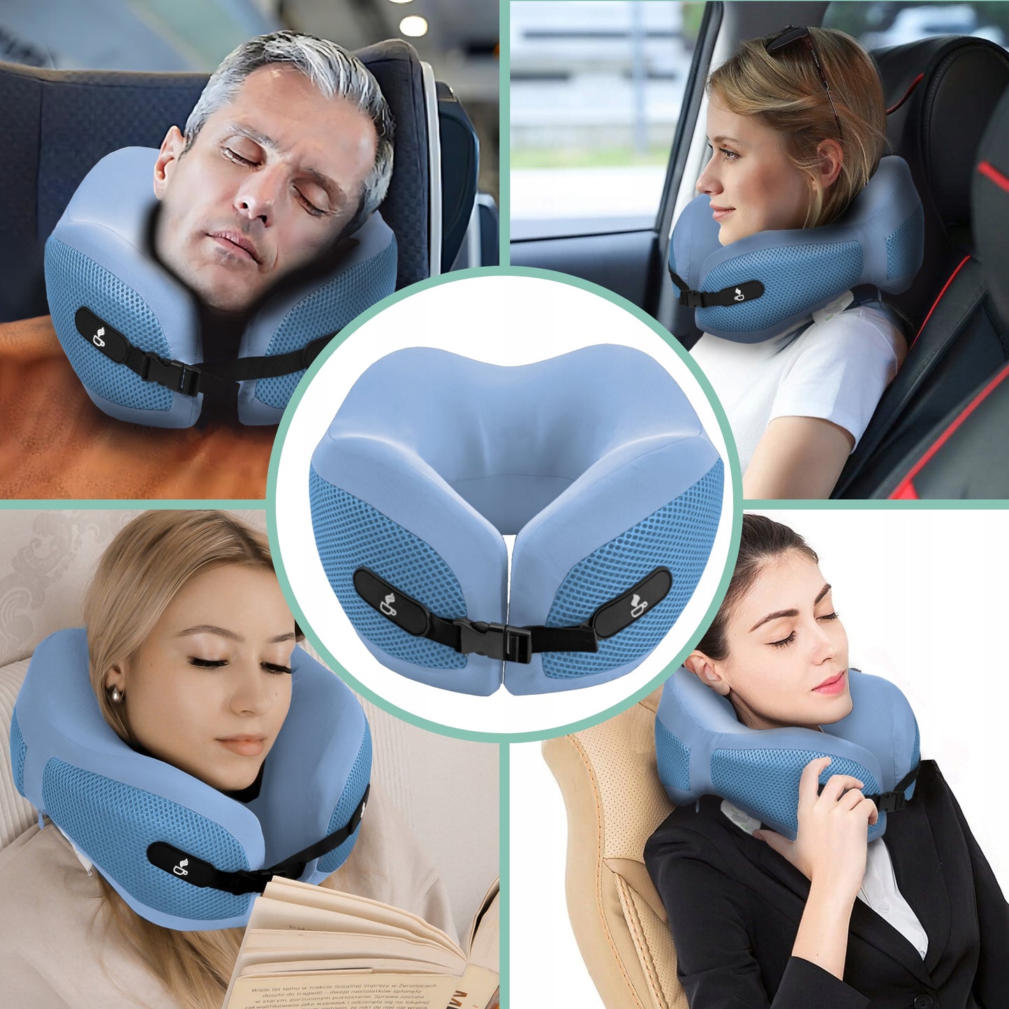 Kelioninė pagalvėlė ant kaklo, skirta kelionėms lėktuvu "Medi Sleep"