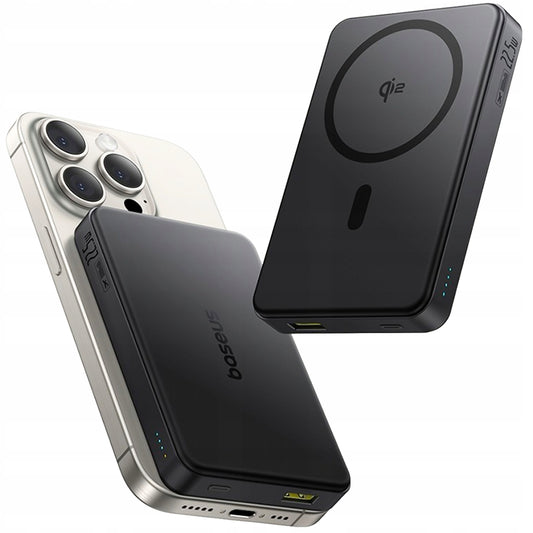 Indukcinis maitinimo blokelis su MagSafe BASEUS 10000mAh Qi2 22.5W USB-C USB + Kabelis