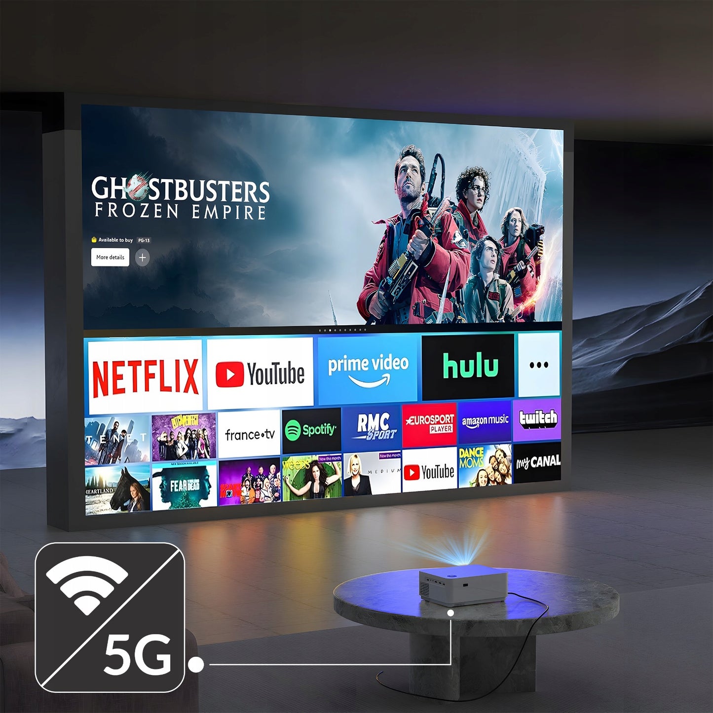 Projektorius Smart TV Wi-Fi Full HD 4K 9000 lm LCD LED Bluetooth Android