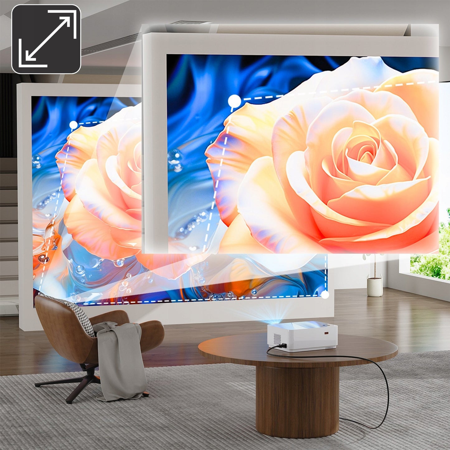 PROJEKTORIUS SMART TV WIFI FULL HD 4K 900lm LCD LED BLUETOOTH ANDROID