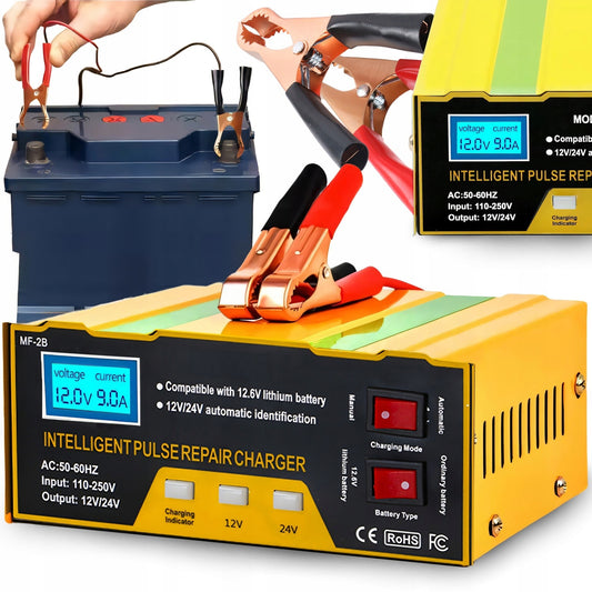 Automobilinis akumuliatorių įkroviklis su remonto funkcija 12V 24V