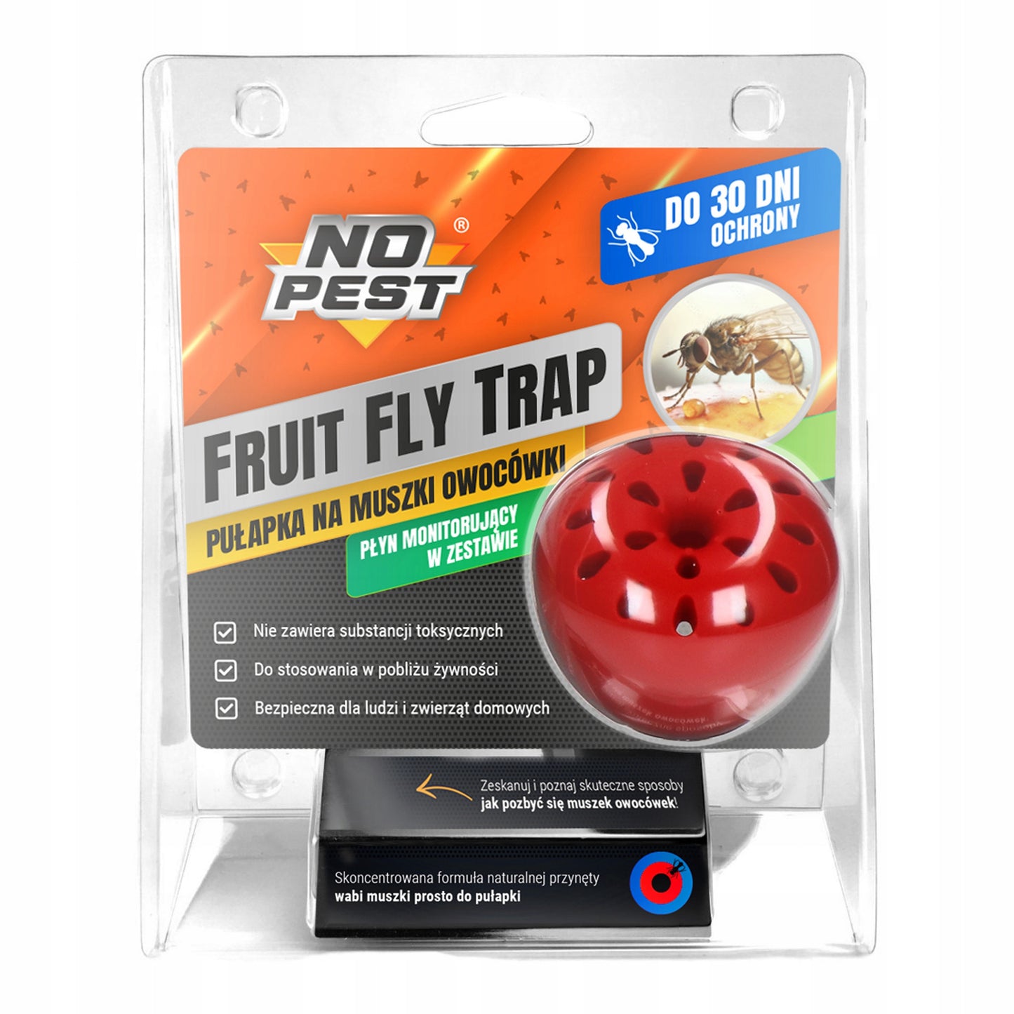 Vaisinių muselių gaudyklė FRUIT FLY TRAP NO PEST + Masalas 15ML (3 vnt.)