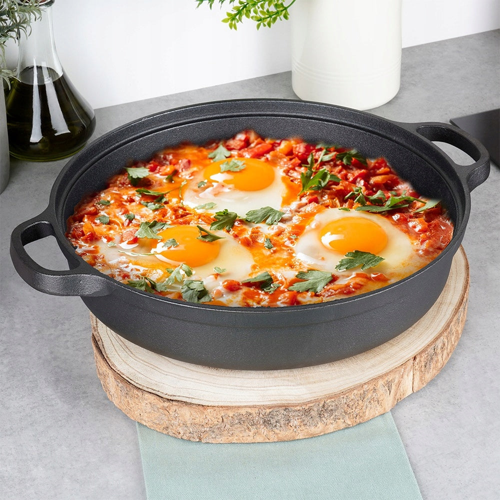 Tradicinė ketaus keptuvė be dangos kepimui, troškinimui, griliui 30 cm