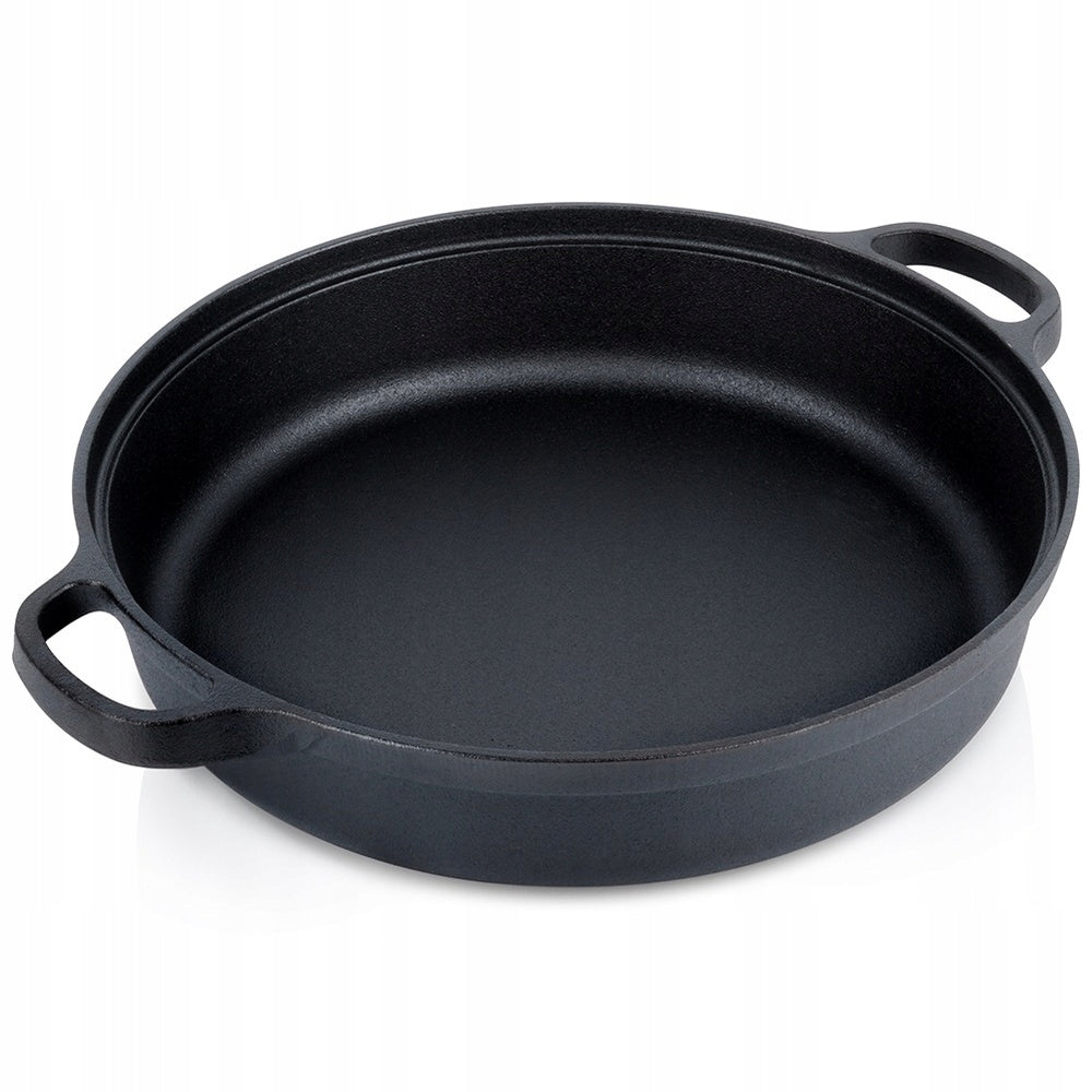 Tradicinė ketaus keptuvė be dangos kepimui, troškinimui, griliui 30 cm