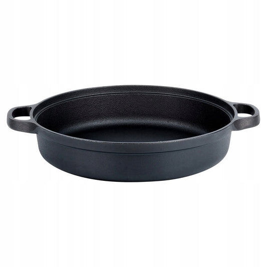 Tradicinė ketaus keptuvė be dangos kepimui, troškinimui, griliui 30 cm