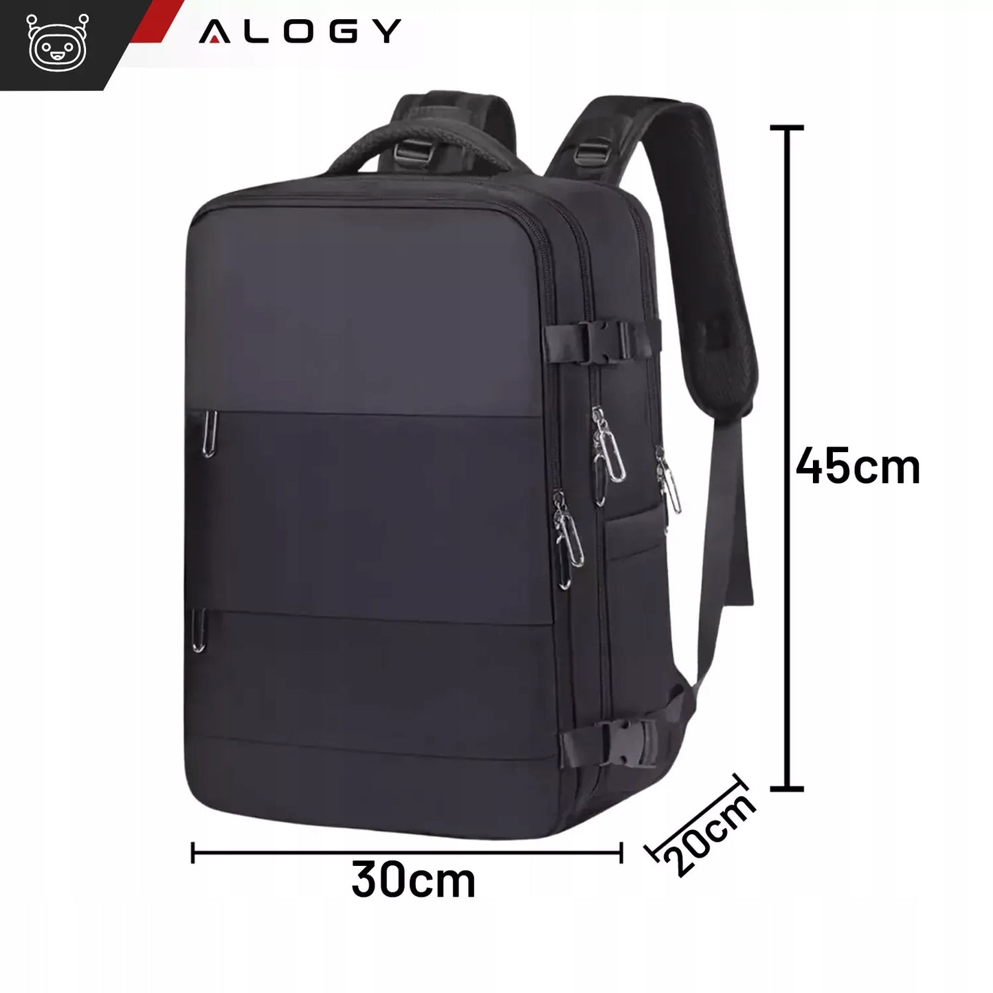 Kuprinė Rankinis Bagažas Lėktuvui 45x30x20 Wizzair Kabininis USB FORPLANE