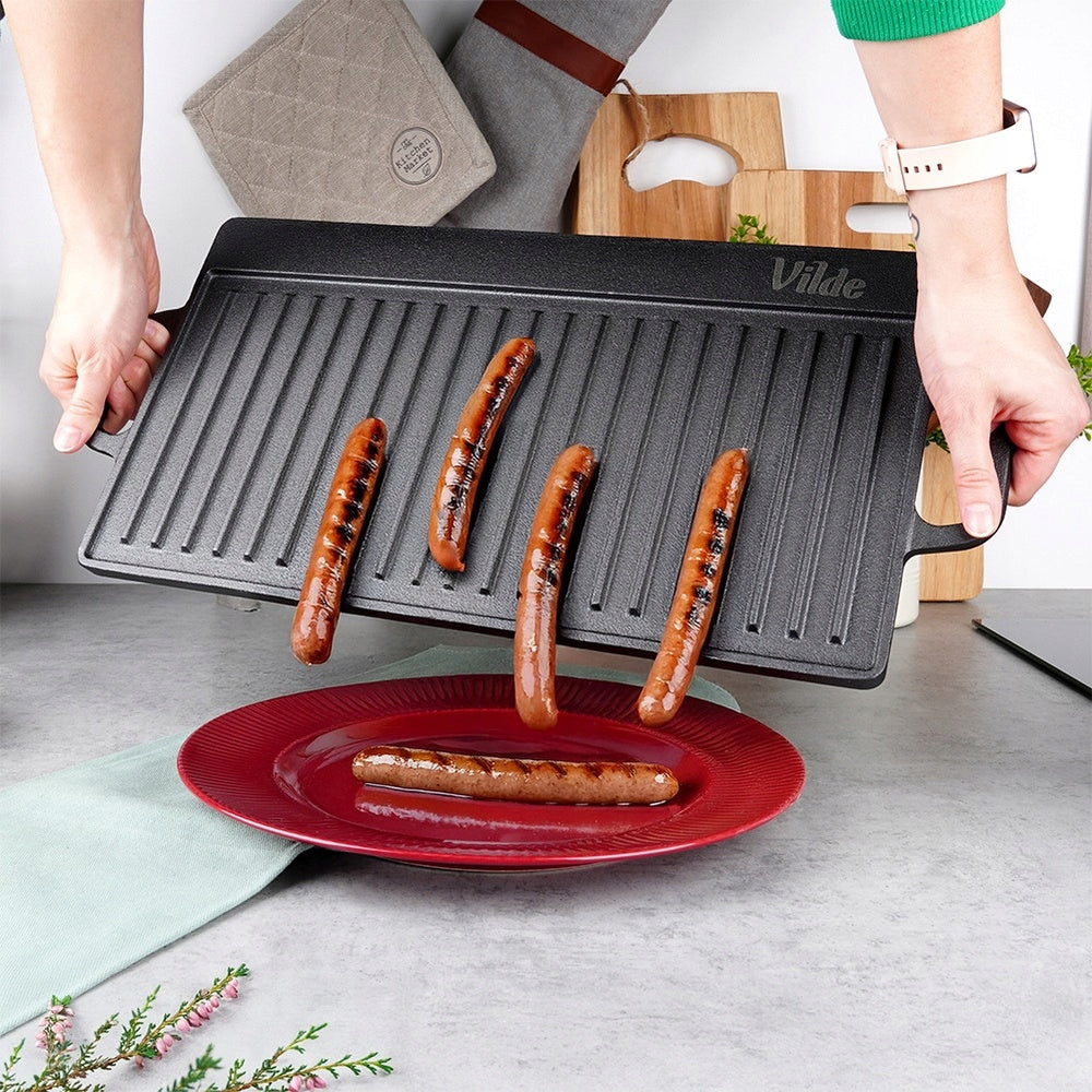 Ketaus keptuvė, stačiakampė, dvipusė, grilio, laužo, 50,5 cm