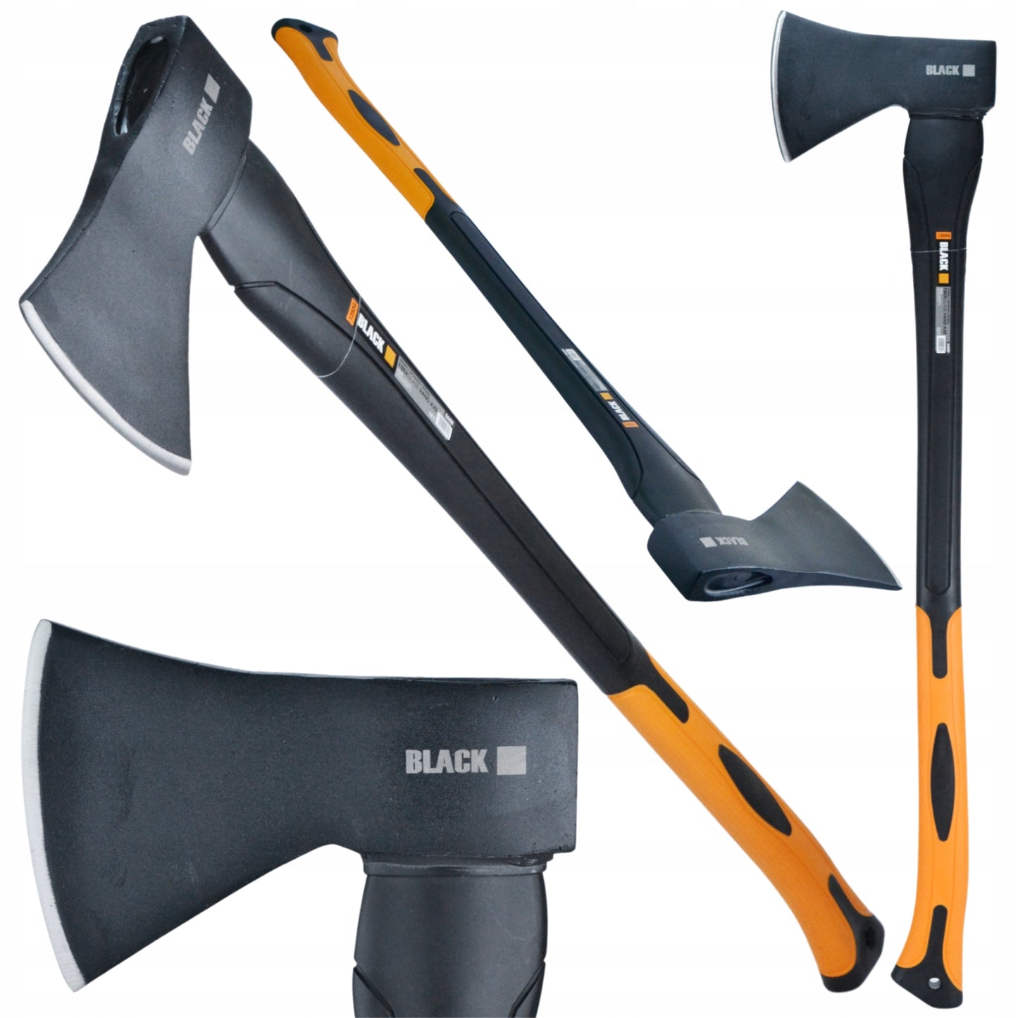 Kirvis su ilga fibra rankena, universali, BLACK, 1250g galva, 70cm