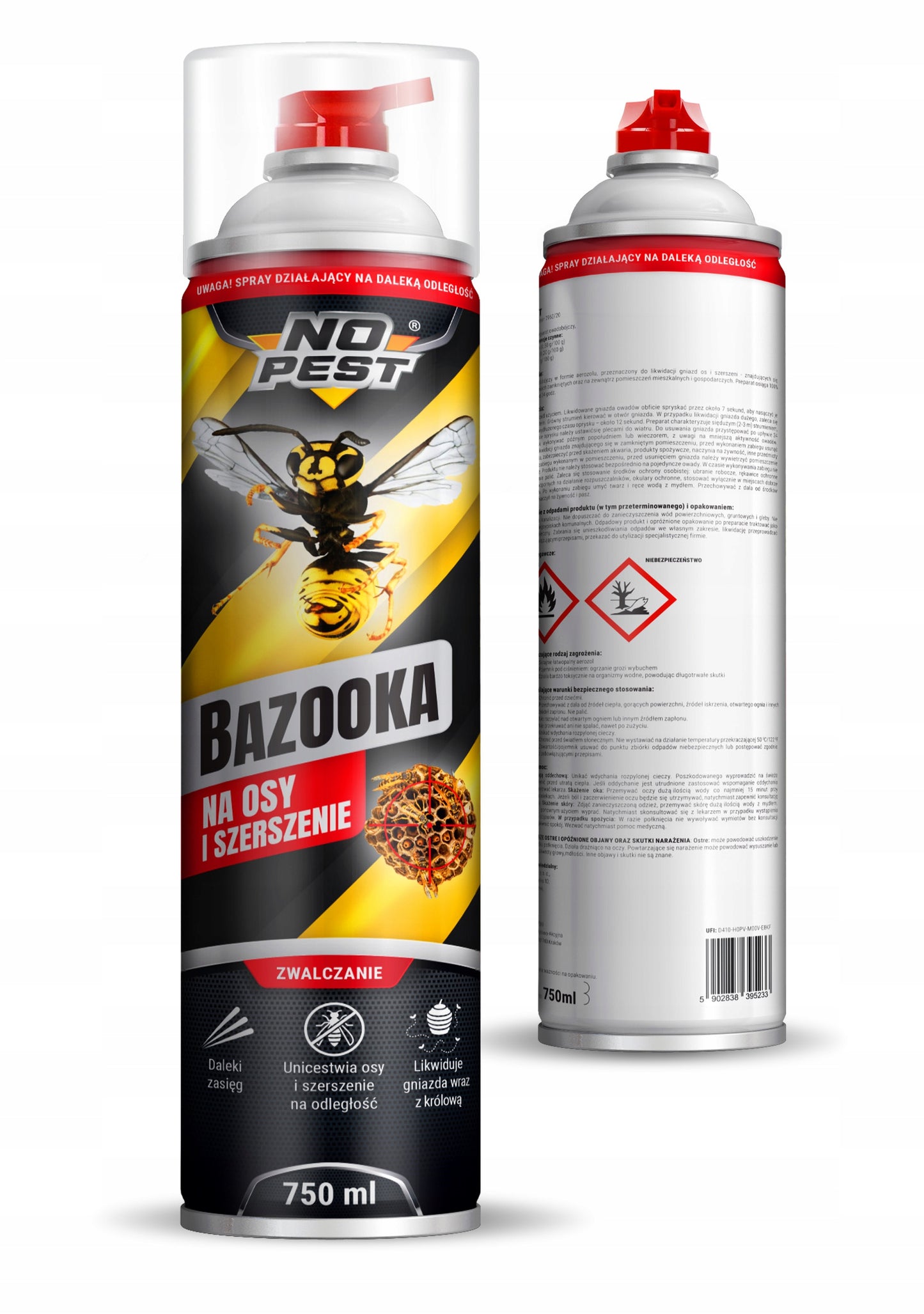 Stiprus purškiamasis preparatas nuo vapsvų ir širšių lizdų BAZOOKA 750ml