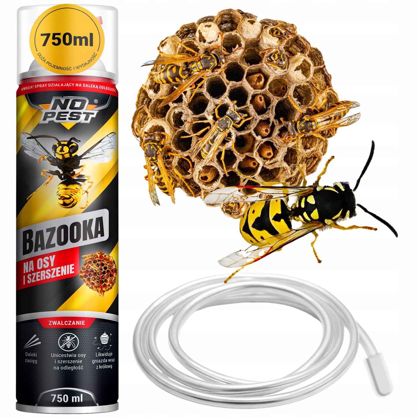 Stiprus purškiamasis preparatas nuo vapsvų ir širšių lizdų BAZOOKA 750ml