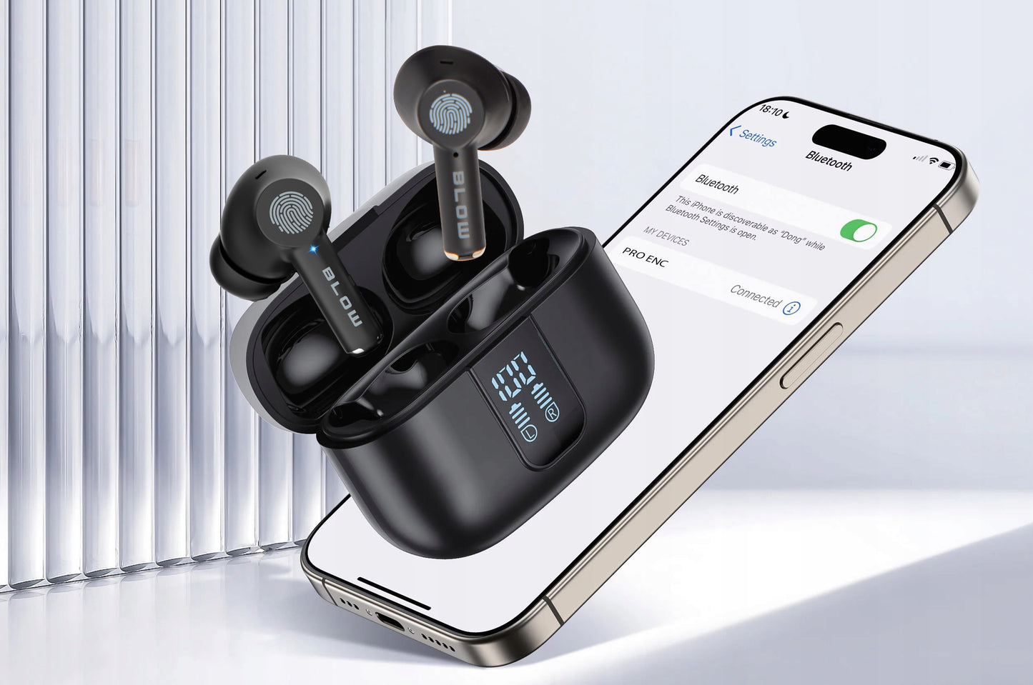 Belaidės Vidinės Ausinės PRO ENC BLUETOOTH 5.3 USB-C POWERBANK