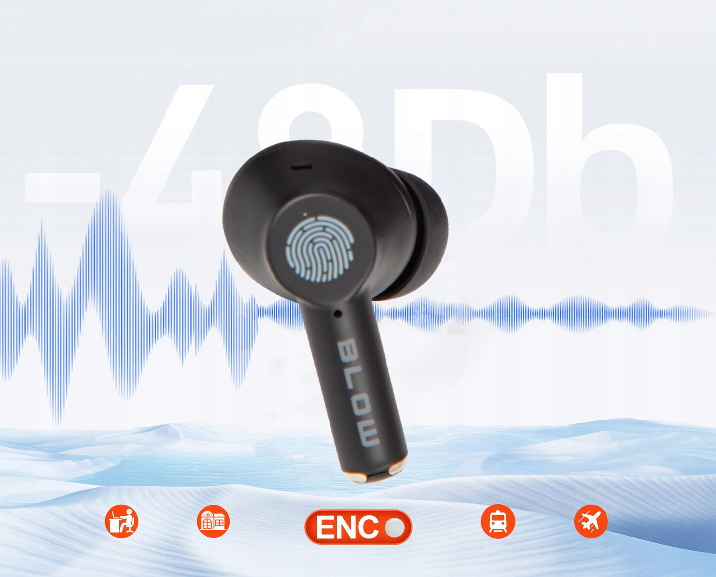 Belaidės Vidinės Ausinės PRO ENC BLUETOOTH 5.3 USB-C POWERBANK