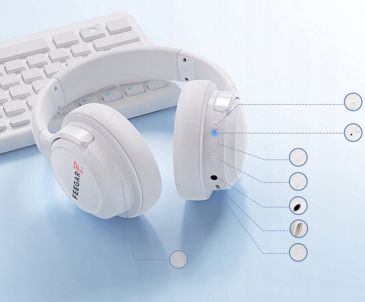 Belaidės ausinės FEEGAR ant ausies 65H Bluetooth 5.3 Mikrofonas 6xEQ