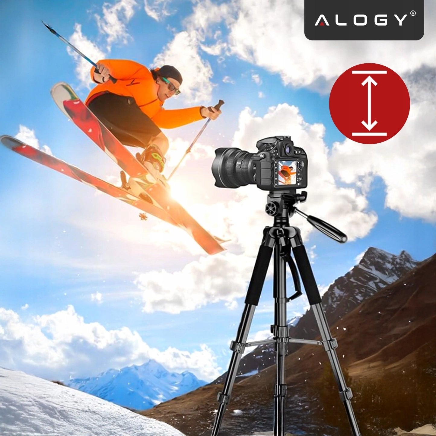 Tvirtas trikojis stovas telefonui, fotoaparatui, kamerai 170cm aukščio