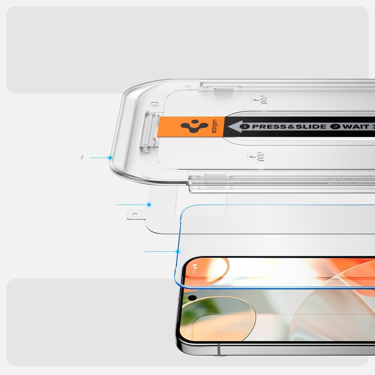 Grūdintas stiklas Google Pixel 9 / 9 Pro / 10 / 10 Pro, Spigen EZ Fit, 2 vnt.