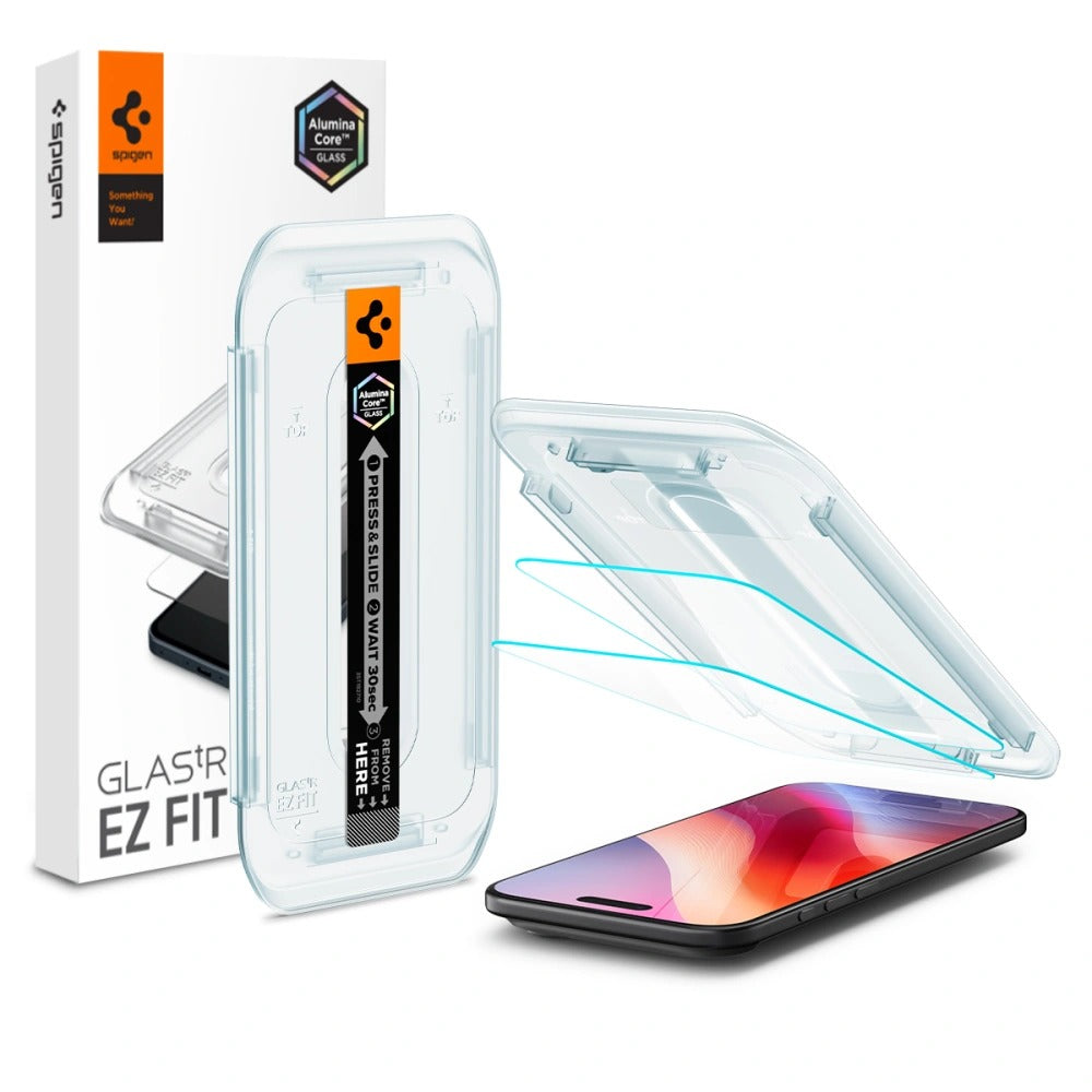 Grūdintas stiklas Apple iPhone 17 Air Spigen Glas.Tr ”Ez Fit” 2 vnt.