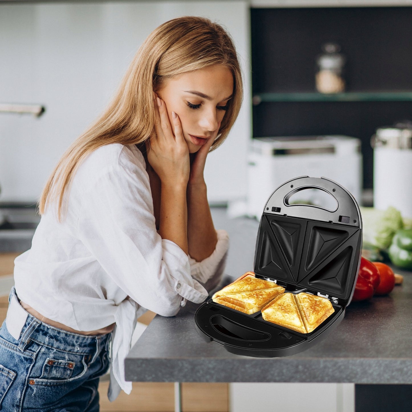 Galingas sumuštinių skrudintuvas/keptuvė