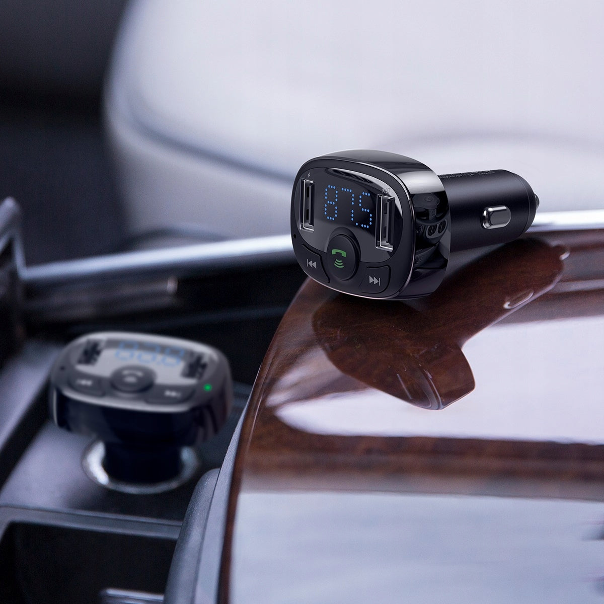 FM siųstuvas Bluetooth automobilinis įkroviklis BASEUS MP3 2x USB TF micro SD