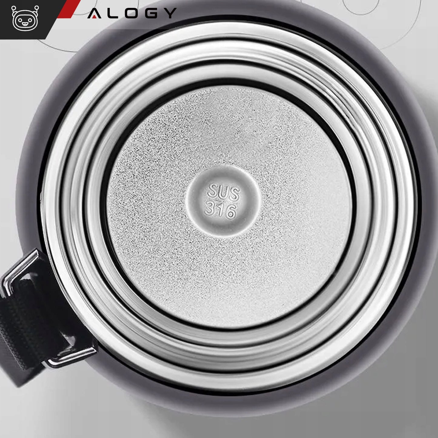 Termosas LED Alogy 800ml su sieteliu ir ekranėliu kavai ir arbatai Juodas