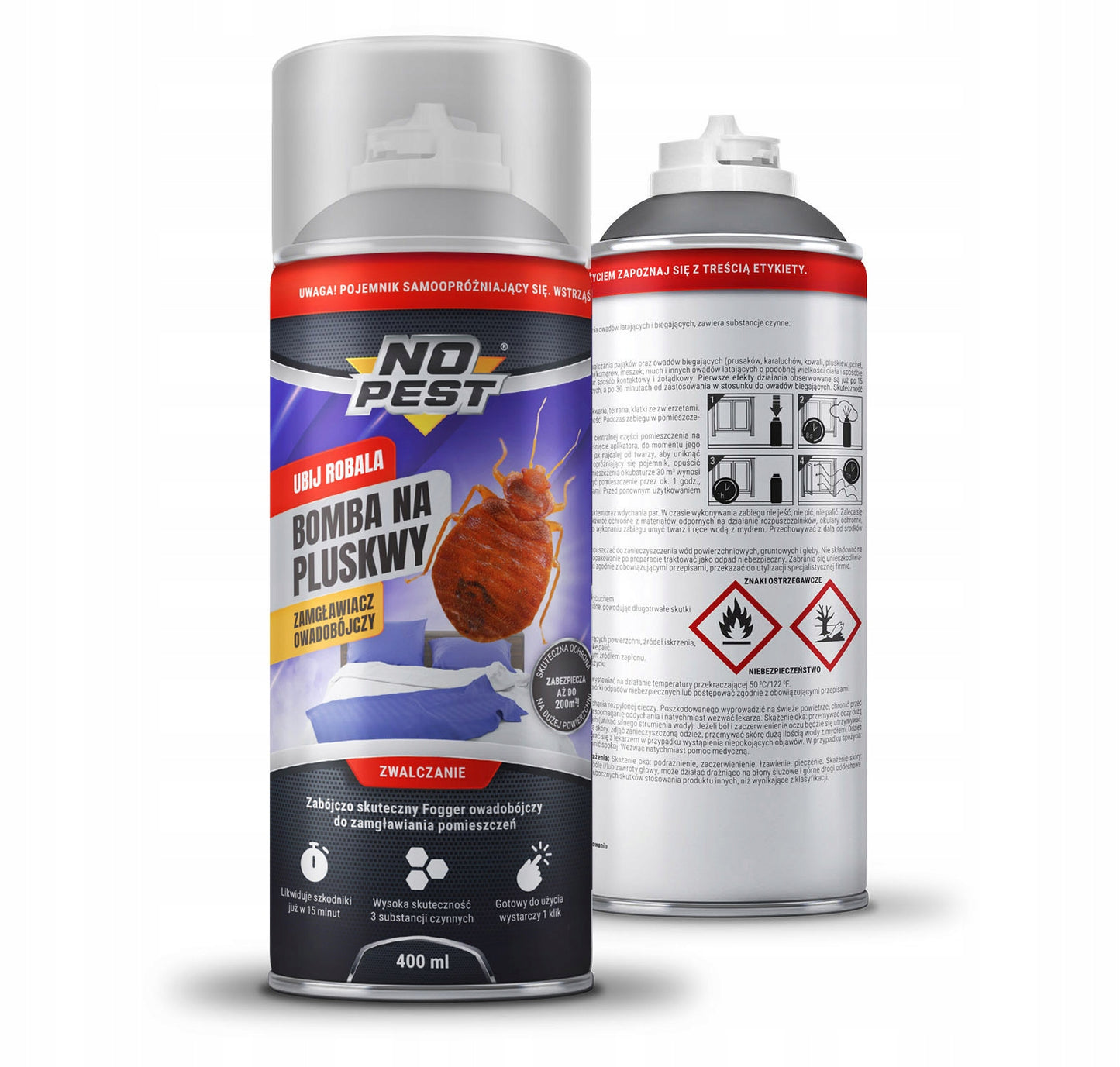 ULTRABAI STIPRUS AEROSOLINIS FOGGERIS NUO BLAKIŲ IR TARAKONŲ, 400ML, 2 VNT.