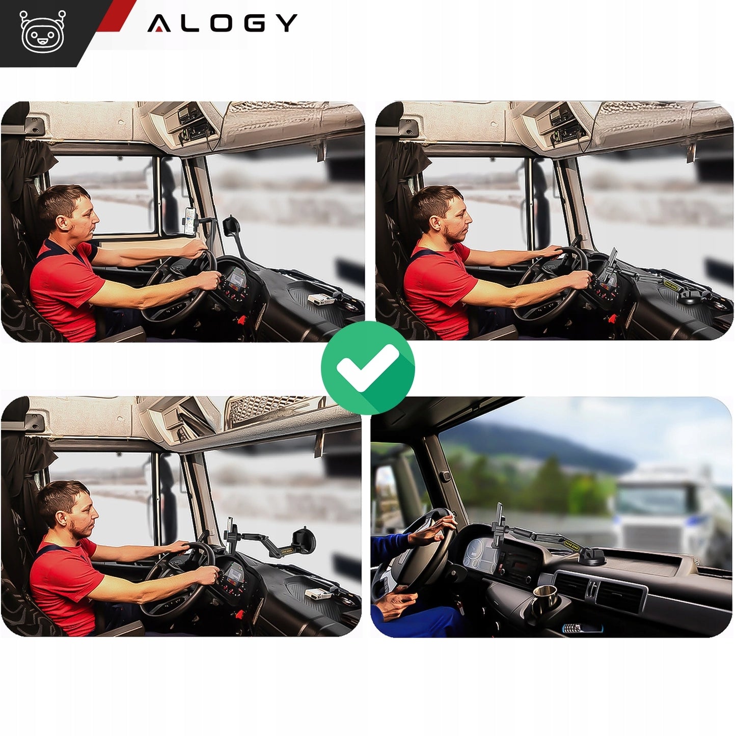Telefono laikiklis automobiliui / sunkvežimiui / ekskavatoriui / autobusui / sunkvežimiui - Alogy