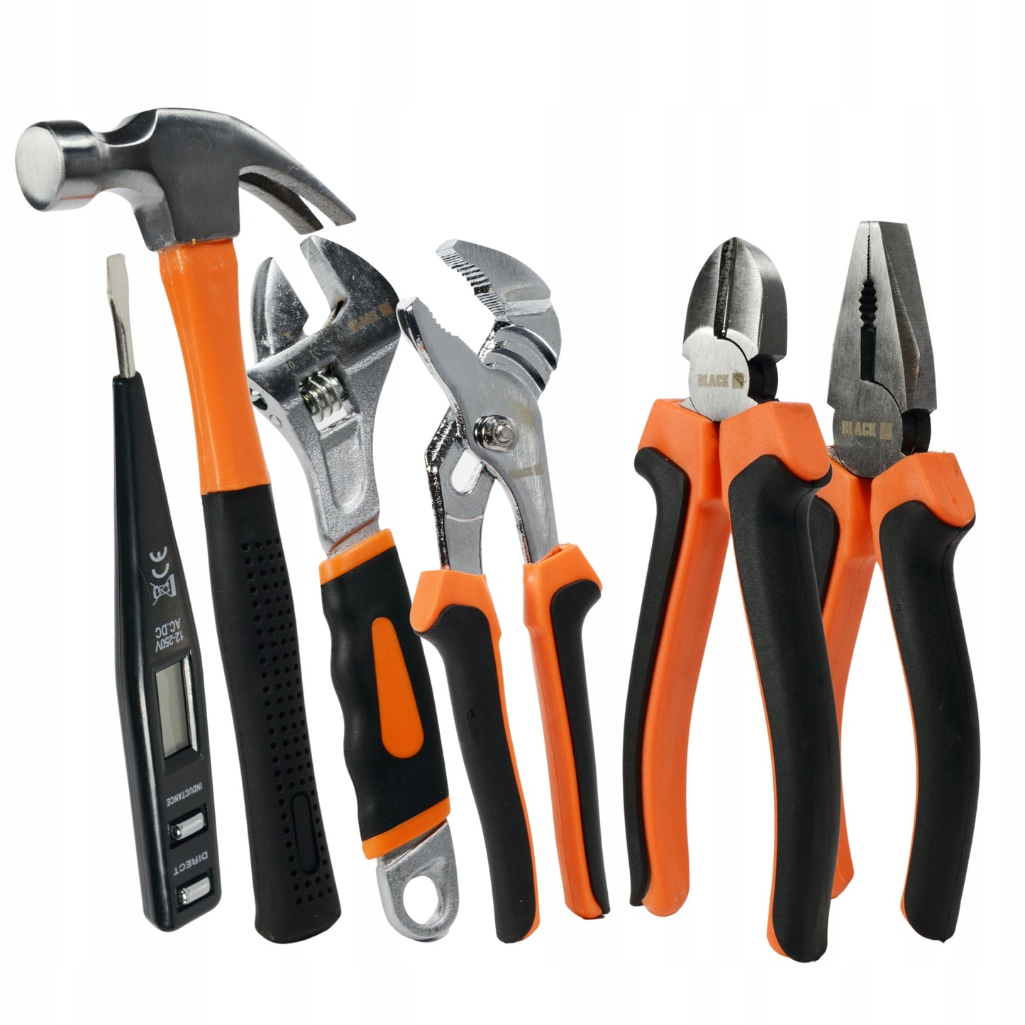 Įrankių dėklas 100 vnt. Raktai, Antgaliai, Atsuktuvai, Plaktukas, Replės CRV BLACK