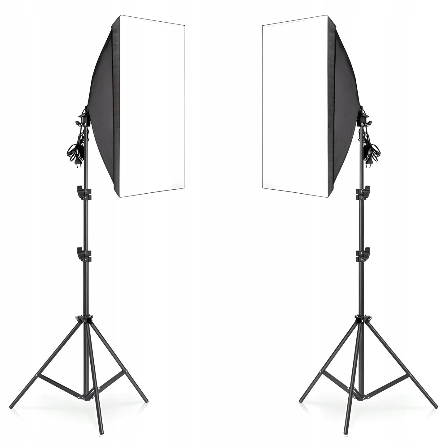 Fotografinis rinkinys: 2x fotografinė lempa, trikojis, 2x 50x70cm softboxas