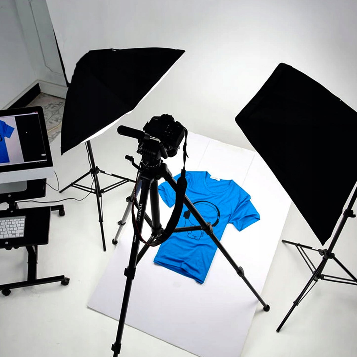 Fotografinis rinkinys: 2x fotografinė lempa, trikojis, 2x 50x70cm softboxas