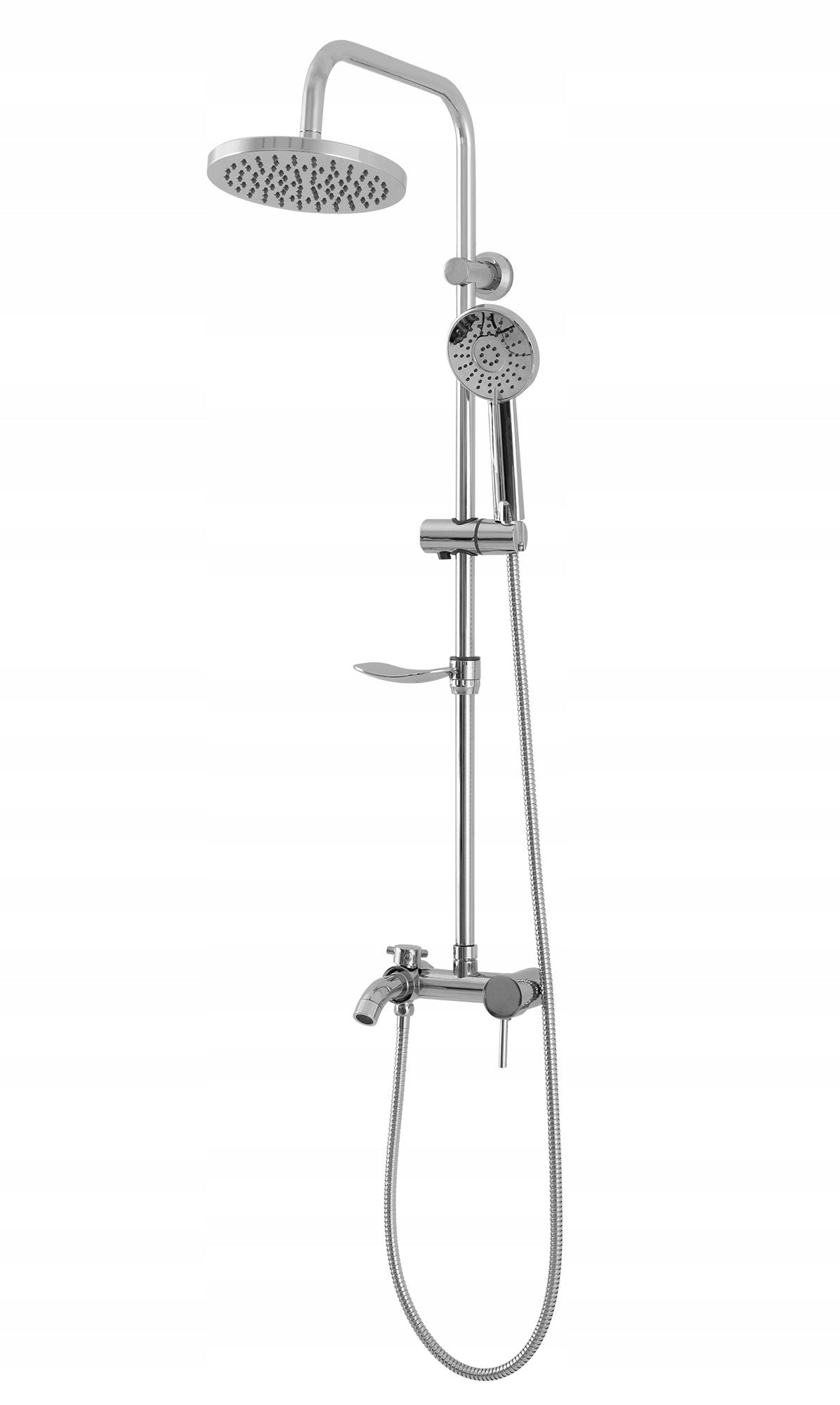 Dušo komplektas REA LUIS, chromas, montuojamas po tinku, su lietaus dušo galva