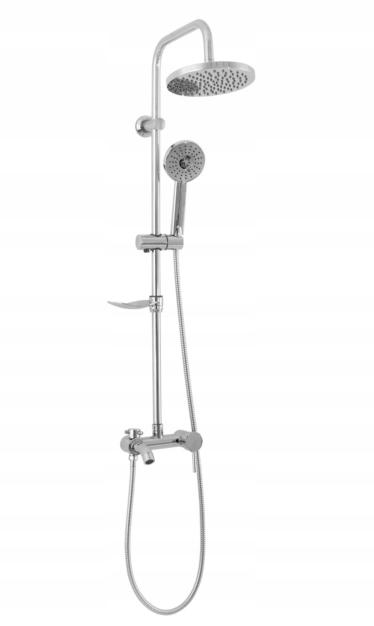 Dušo komplektas REA LUIS, chromas, montuojamas po tinku, su lietaus dušo galva