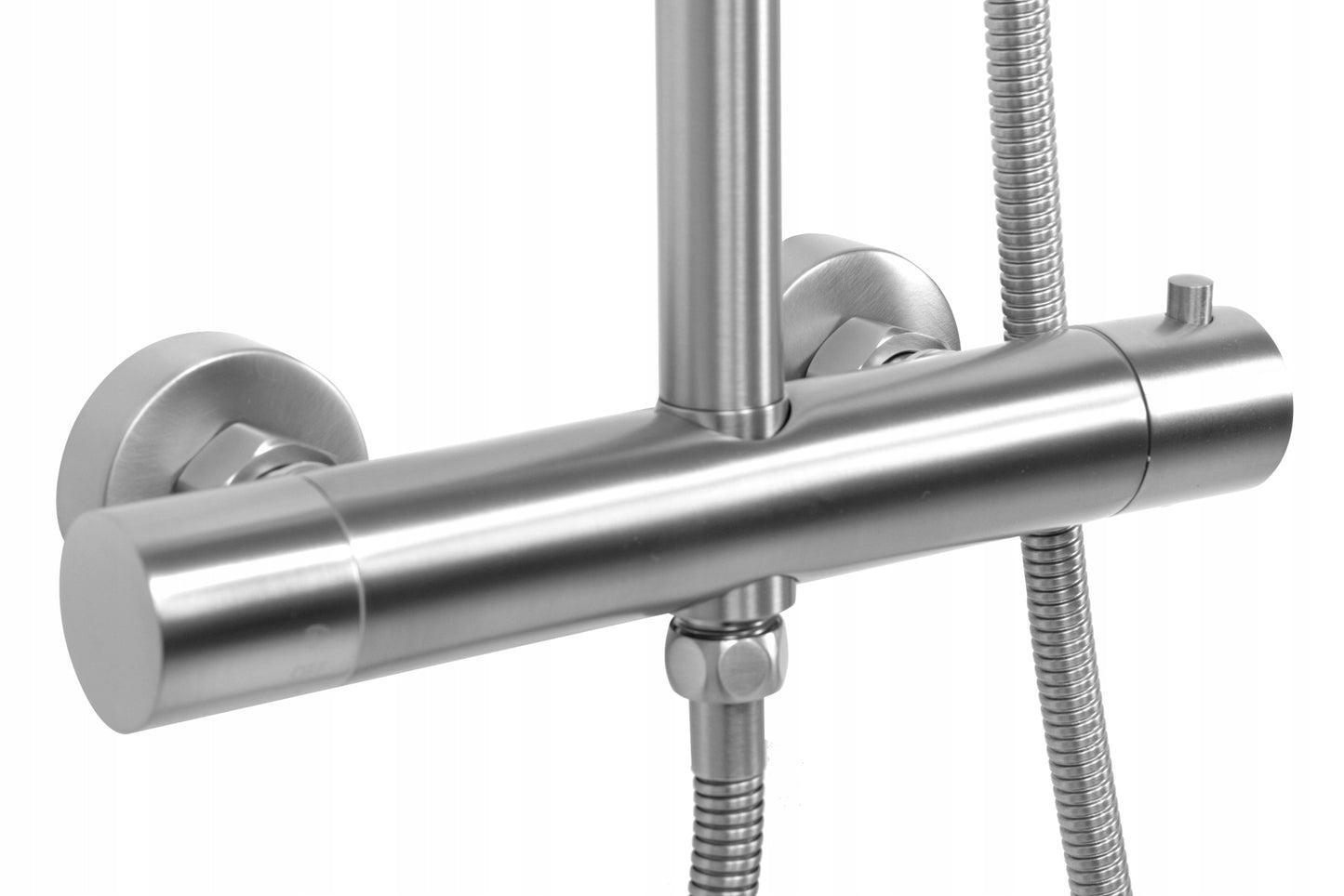 Dušo komplektas su termostatu, lietaus dušas, šlifuotas plienas REA VINCENT