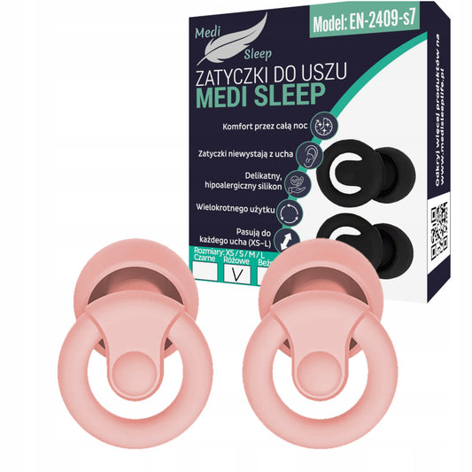 Ausų kištukai miegui Medi Sleep dydis XS / S / M / L rožiniai