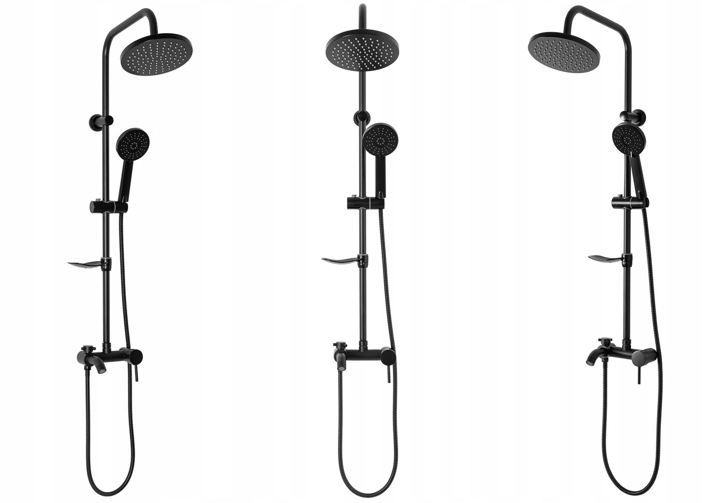 Dušo komplektas LUIS Matinis Juodas BLACK REA