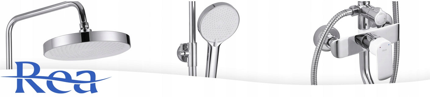 Dušo komplektas REA BLOOM Baltas Chromas WHITE CHROME