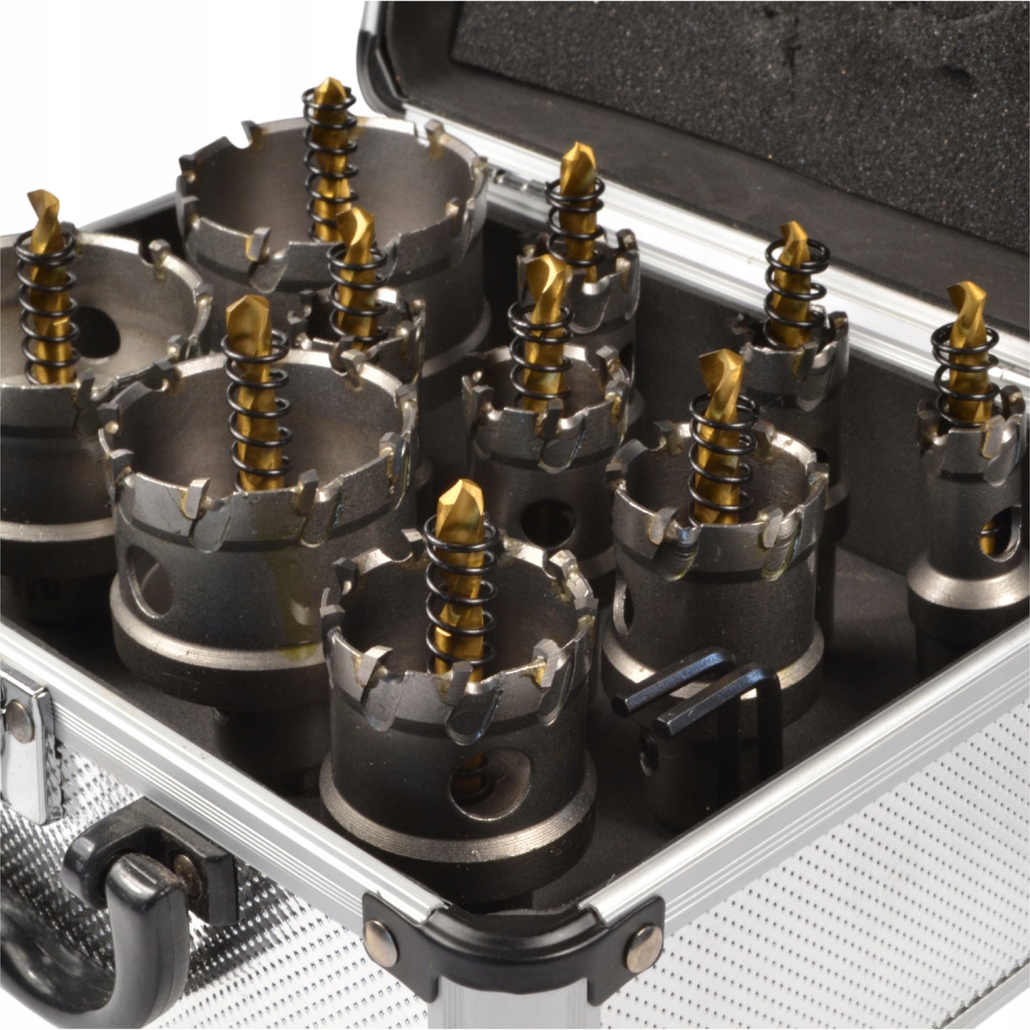 Smart Tools karbidinių skylamušių rinkinys metalui, 10 dalių, 16–53 mm, BLACK