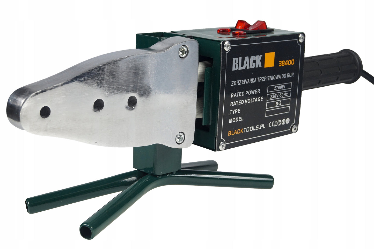 Vamzdžių suvirinimo aparatas PP PVC 1500W, antgaliai 16-63, 7 antgaliai BLACK