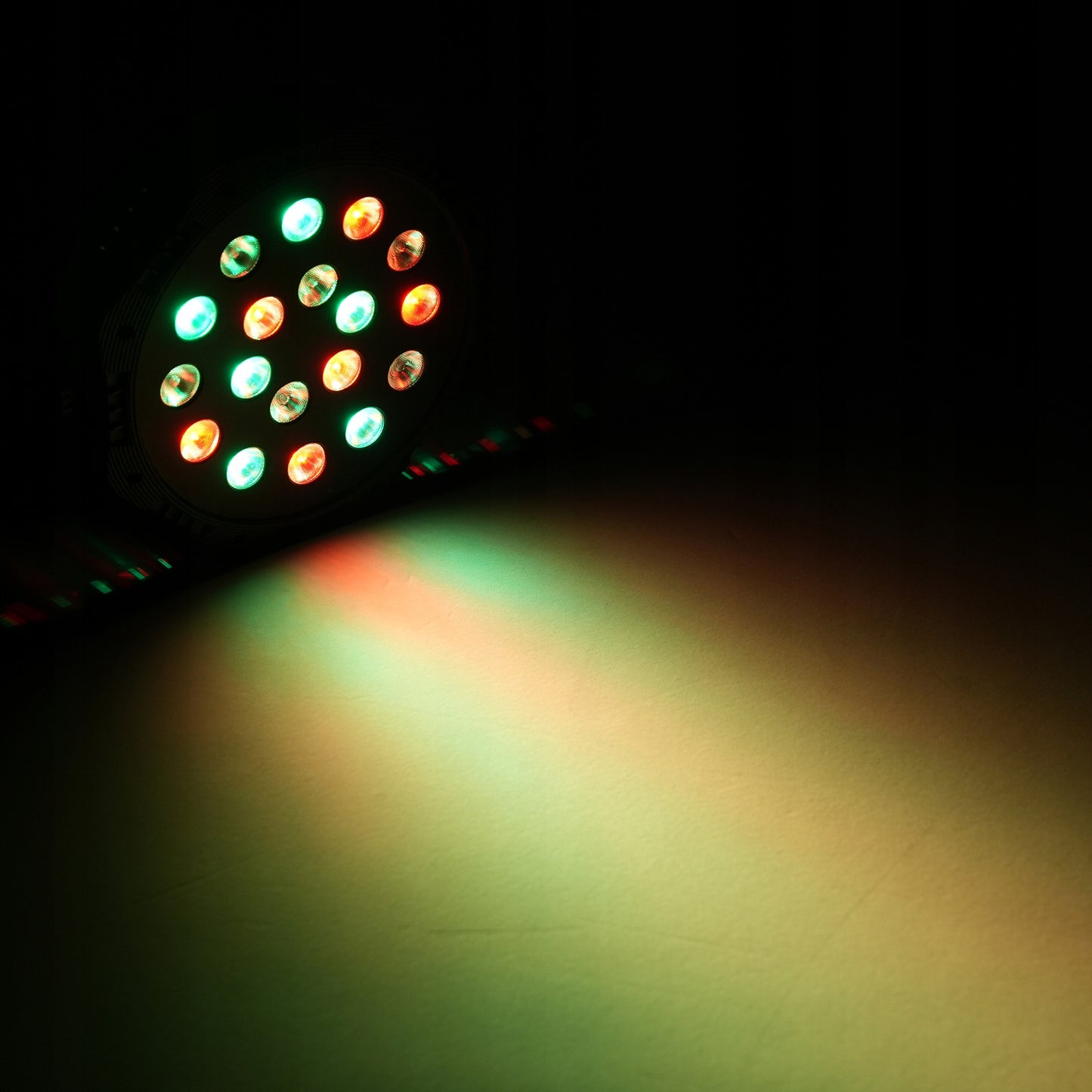 SPALVŲ KOLOROFONAS LEMPA 18LED STROBOSKOPO REFLĖKTORIUS DISKOTEKINIS VAKARĖLIUI DMX REŽIMAI