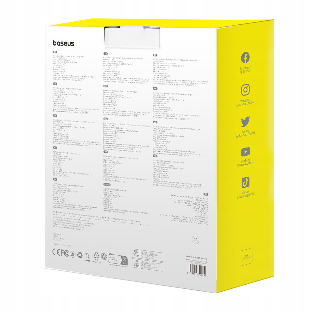 JUMP STARTER BOOSTER BASEUS 10000mAh 1000A Užvedimo įrenginys Powerbankas