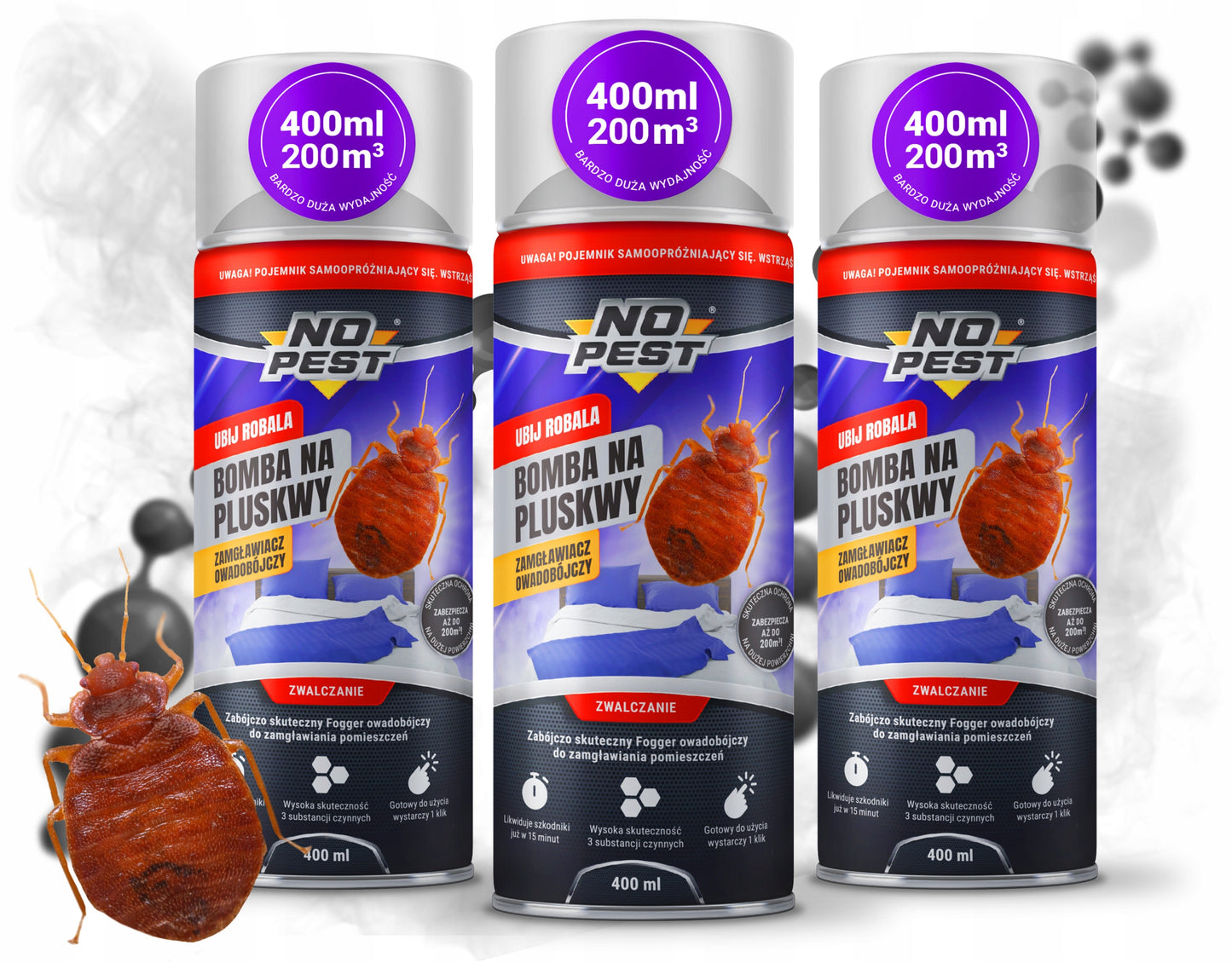 Granatos rūko bomba nuo blakių, stipri priemonė, purškiklis, preparatas NO PEST