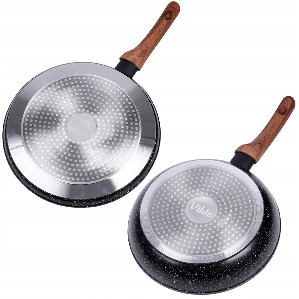 3x Granito keptuvių rinkinys kepimui 20 24 28 cm + blynų keptuvė