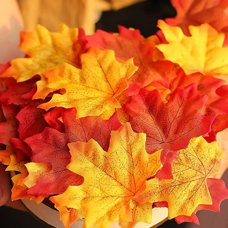 Dirbtiniai Klevo Lapai – Rudens Dekoras Rankdarbiams, Namų Ir Šventiniam Dekorui