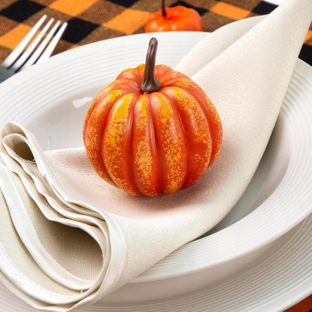 Dirbtiniai Moliūgai, Lapai ir Gilių Rinkinys, 48vnt, Helovinui ir Rudens Dekoracijoms