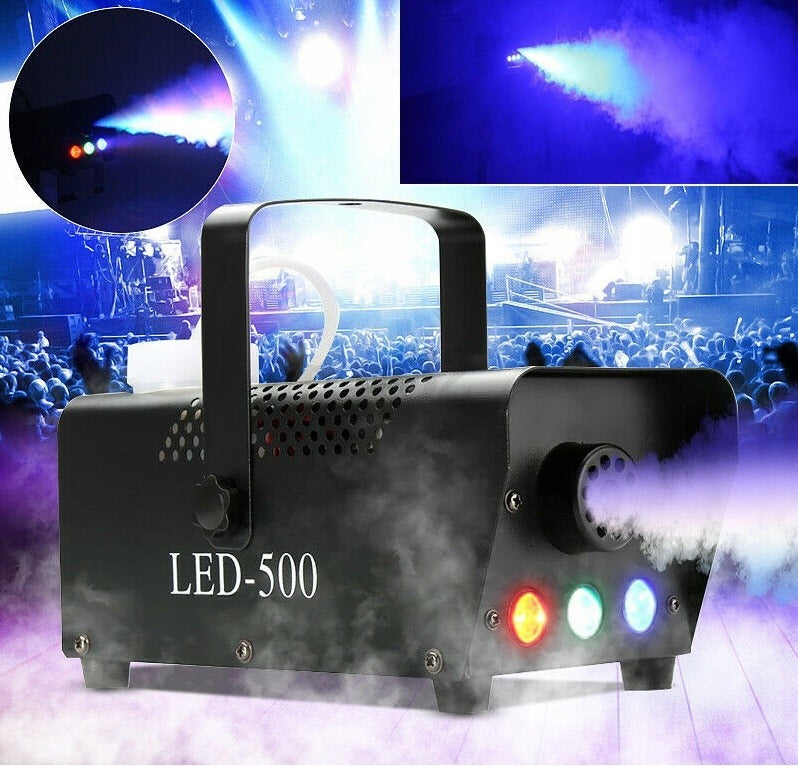 Dūmų generatorius LED-500 | Dūmų mašina su nuotoliniu valdymu, 500W galia – Renginiams, šventėms, scenai