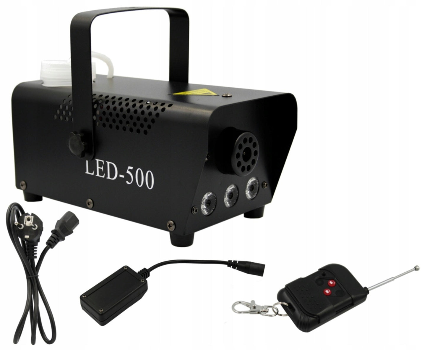Dūmų generatorius LED-500 | Dūmų mašina su nuotoliniu valdymu, 500W galia – Renginiams, šventėms, scenai