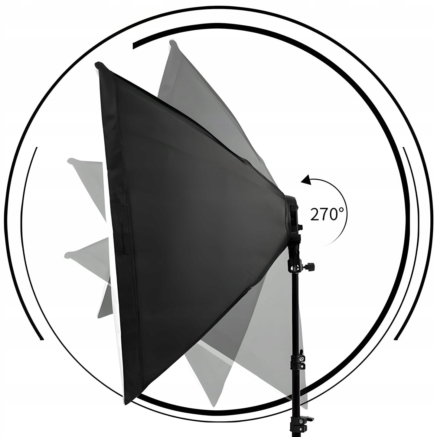 Fotografinis rinkinys: 2x fotografinė lempa, trikojis, 2x 50x70cm softboxas