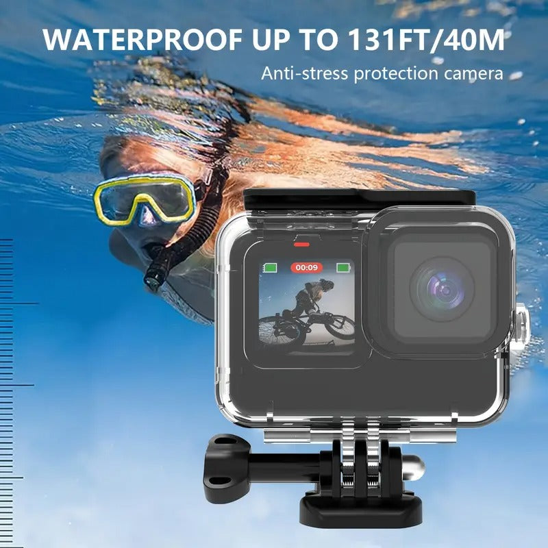 Vandeniui atsparus dėklas, korpusas suderinamas su GoPro Hero 12/11/10/9 su spalvotais filtrais – nardymui iki 60 m