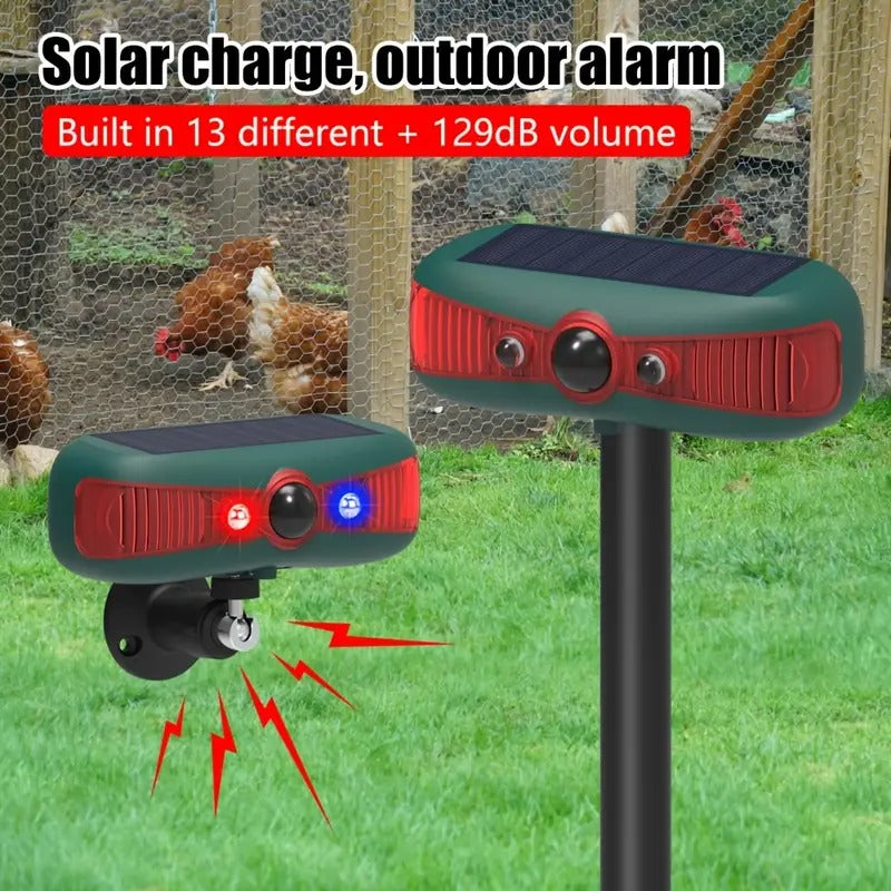 Gyvūnų atbaidymo prietaisas su judesio jutikliu ir garso bangomis, saulės energija įkraunamas, lauko repelentas sodui ir kiemui RUOCIN 1200mAh
