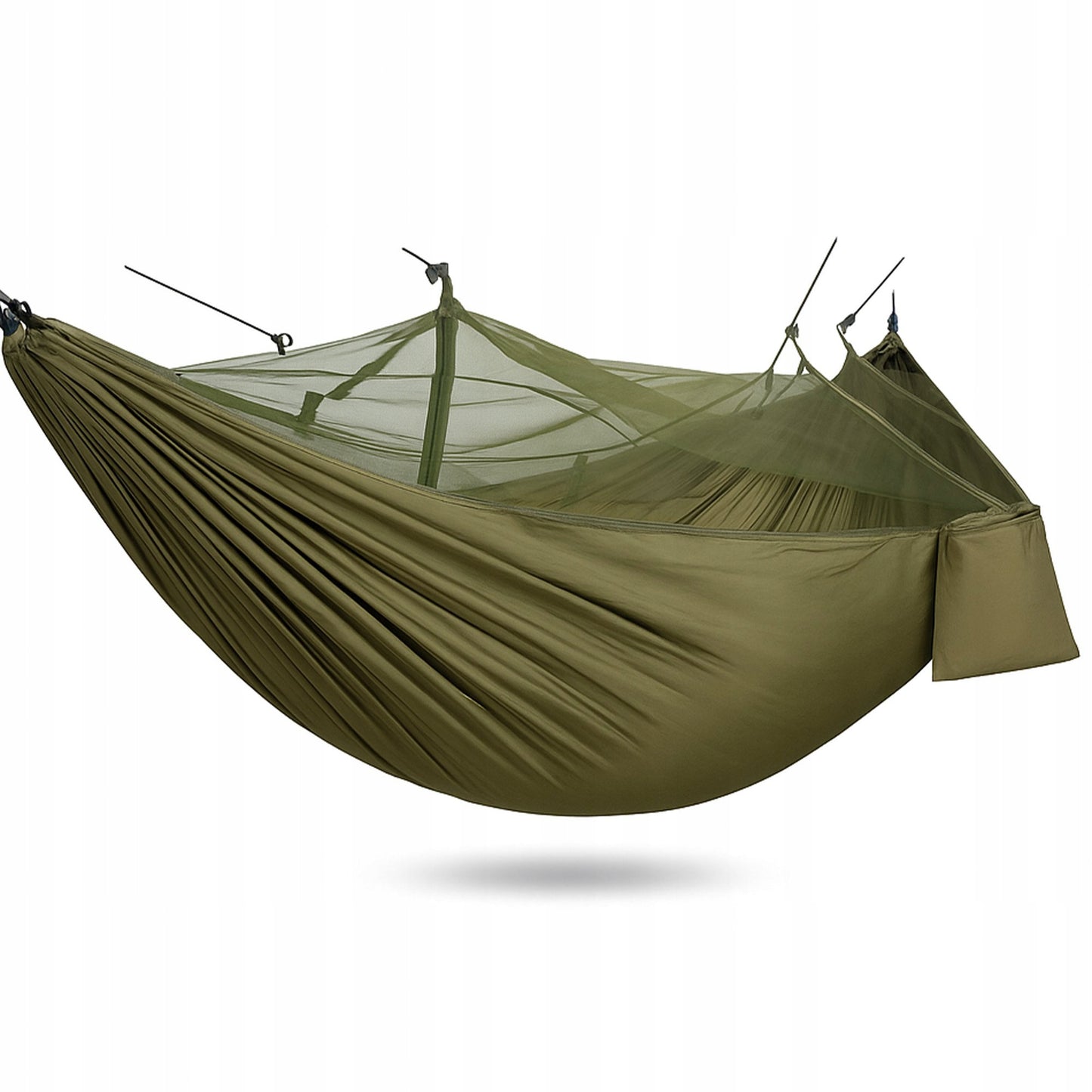 Dvigubas hamakas su uodų tinkleliu 255x140 cm – sodo, stovyklavimo ir išgyvenimo hamakas