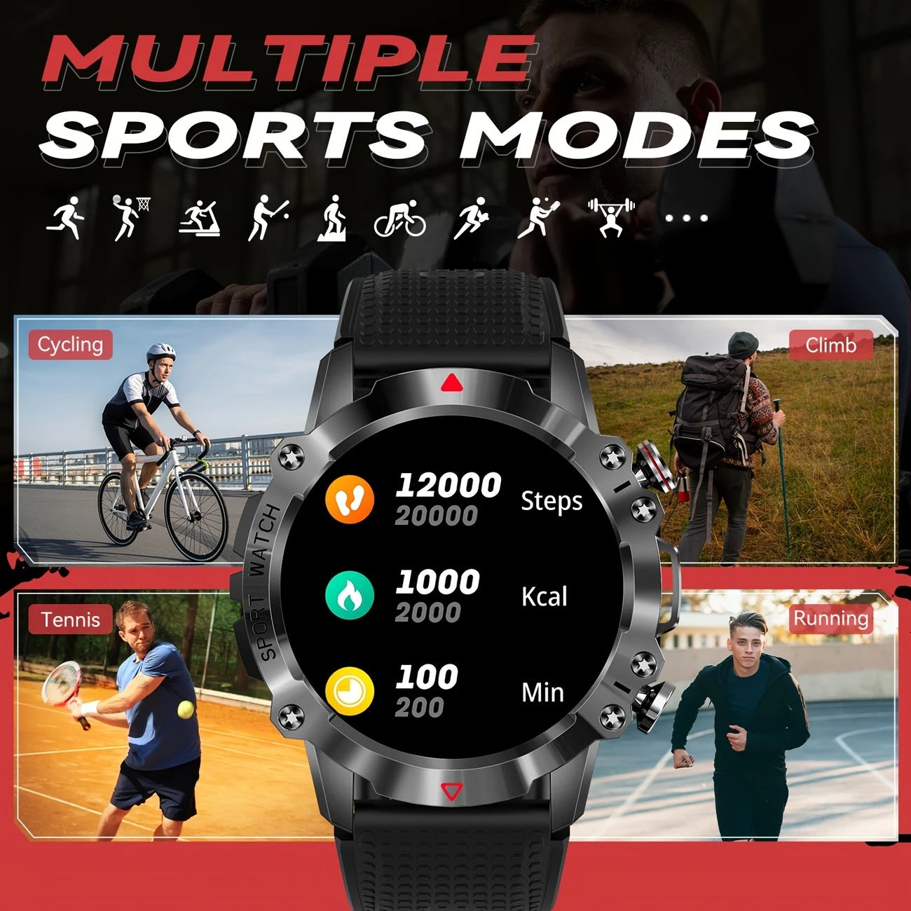 Išmanusis laikrodis su sporto režimais, muzikos valdymu, orų prognoze ir 1.39 colių IPS ekranu – suderinamas su Android ir iPhone